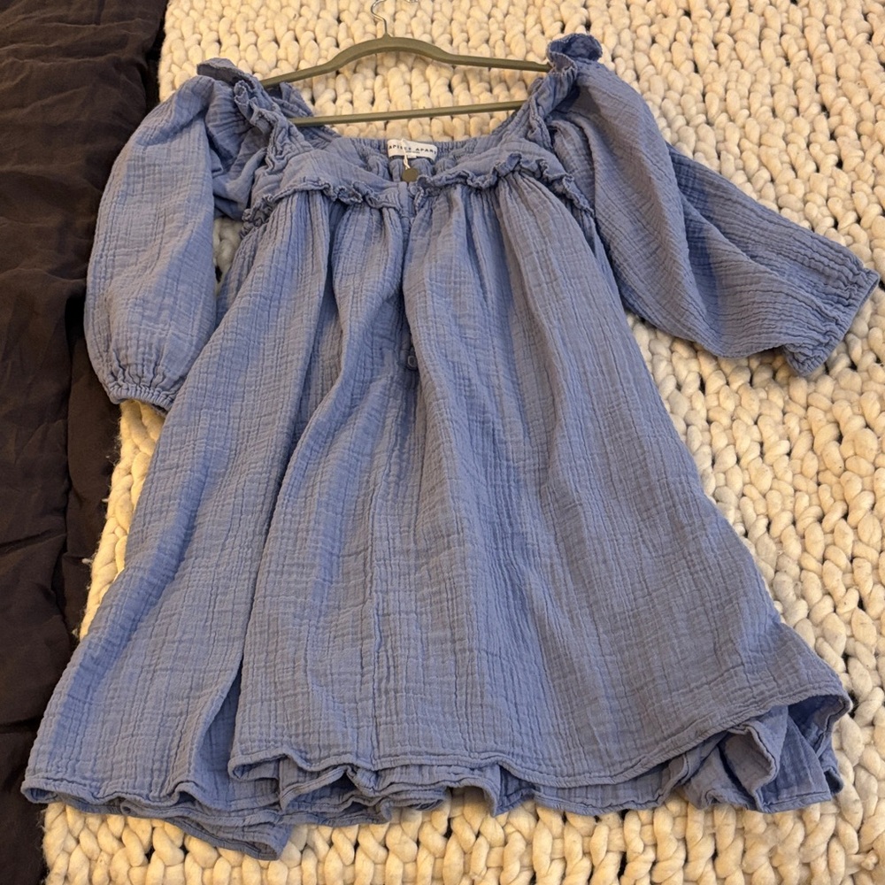 Apiece Apart Light Blue Ruffled Blouse - Picture 4 of 16